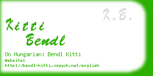 kitti bendl business card